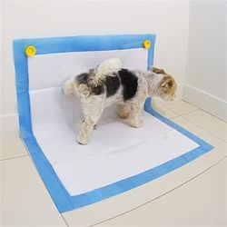 2pcs portable wall magnet pet pee pad holder for dogs, potty training pad holder for leg-lifting with strong adhesive