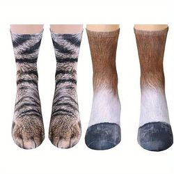 unisex animal paws socks - funny 3d animal pattern socks - realistic comfy animal paws socks