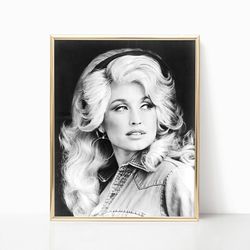 dolly parton portrait print famous iconic country music singer poster black white retro vintage photography canvas frame