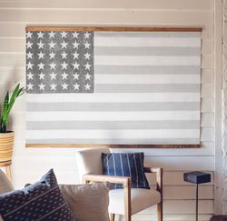 american flag canvas hanging  neutral american flag tapestry  patriotic wall decor  july 4th decor  canvas tapestry wall