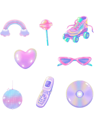 y2k pink purple and shiny aesthetic sticker pack new jeans newjeans nwjns tokki cute and  girly  c