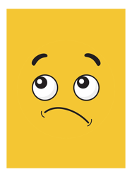 minimal sad face emoji graphic