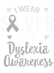 dyslexia awareness i wear silver ribbon learning reading son fitted v-neck