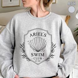 ariels swim club est 1989 sweatshirt, little mermaid shirt, disney princess sweatshirt, disney princess crewneck, prince