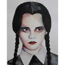 wednesday addams watercolor by morganleegray photographic print