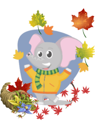baby elephant in fall  funny animal premium