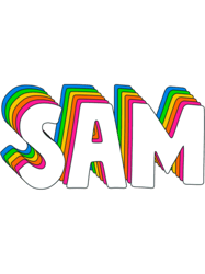 sam hello my name is sam rainbow name tag