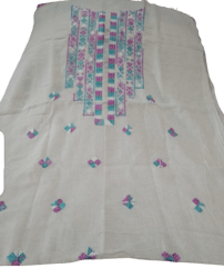 fabric khaddar handmade phulkari embroidery shirt unstitch