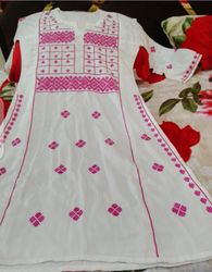 fabric khaddar handmade embroidery very beautiful design stitch kurta