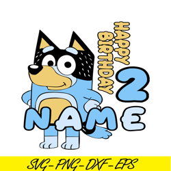 happy birthday 2 name svg png dxf eps bluey movie svg bluey birhtday svg