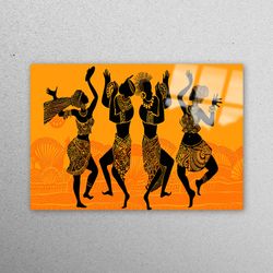 mural art, glass wall decor, glass printing, african landscape tempered glass, african dancing glass wall, safari glass