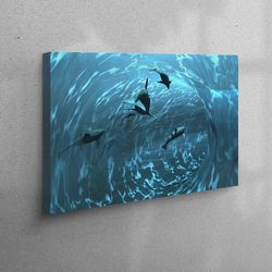 canvas art, canvas gift, large canvas, aquarium, sea landscape canvas decor, fishes art canvas, underwater canvas art,