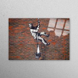 glass wall art, tempered glass, glass art, bansky reading prison, graffiti glass wall art, abstract glass, banksy glass