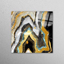 glass wall decor, mural art, wall decor, black marble glass wall art, abstract glass wall art, marble glass, modern glas