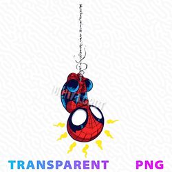 funny face spider-man hanging transparent png