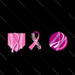 breast cancer ribbon in baseball laces, breast cancer awareness,