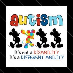 autism is a different ability svg, autism mickey mouse svg, autism svg