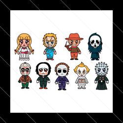 baby horror characters svg, horror movie killers svg, halloween