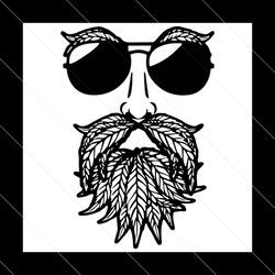 beardman cannabis svg silhouette, halloween svg, cannabis smoking svg