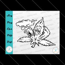 weed leaf smoking joint svg, cannabis svg, smoke cannabis svg, weed svg