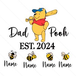 personalized dad pooh est 2024 svg