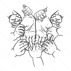 retro hands mom grandma and childs svg