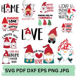 valentine gnomes quotes svg bundle, valentine gnomes layered svg, layered gnomes svg, gnomes svg, love svg, cut file for