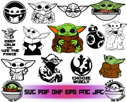 baby yoda bundle, baby yoda svg, baby yoda png, baby yoda clipart.