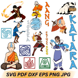 avatar the last airbender svg bundle 100, anime bundle svg, anime digital