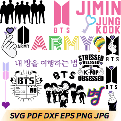 bts bundle svg, bts svg, kpop svg, bts vector, bts clipart 200 svg pdf dxf eps png jpg