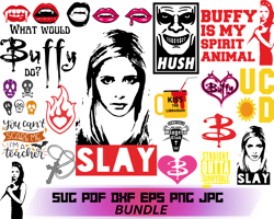 bundle, buffy the vampire slayer bundle, vampire slayer, buffy silhouette, buffy svg, 90s tv shows cut files, clipart sv