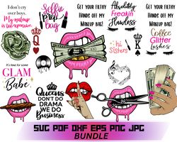 lips & make up & money bundle svg, trending svg, lips svg