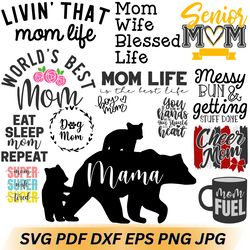 mama bear svg bundle, mama svg, mom svg, mom svg bundle hand lettered, super mom svg, baby svg, bear svg, mama bear silh