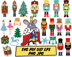 nutcracker svg bundle for cricut and silhouette, christmas svg files, foxsister, mouse king svg, christmas toys svg,svg