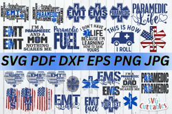 paramedic bundle svg emt svg ems svg 150 files bundle - layered design - svg for cricut - png, dxf, svg, eps, pdf