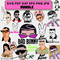 bad bunny svg, bad bunny png files, bad bunny clipart, face svg for cricut, layered files,