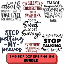 sarcastic bundle svg, sarcastic svg files, sarcasm svg, funny svg, funny quotes svg, cut files, silhouette, cricut,