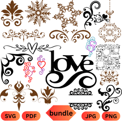 flourishes and doodles svg bundle  flourish svg  design elements svg files cricut svg bundle  flourishes clipart