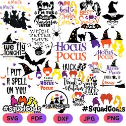 hocus pocus svg bundle | sanderson sisters svg, witches svg, hocus pocus clipart svg files for cricut and silhouette