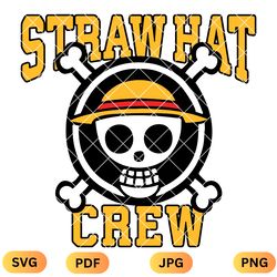 luffy one piece straw hat pirates svg anime svg png, cutting files for the cricut, clipart, cut file, svg
