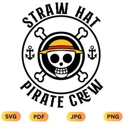 straw hat pirate crew svg, monkey d luffy svg, one piece svg, anime svg - instant download