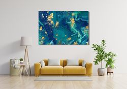 blue and gold marble,modern marble wall decor,luxury marble canvas,silver marble art canvas,abstract artwork, gold marbl