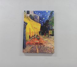 canvas, canvas print, large canvas, cafe terrace night, starry sky landscape 3d canvas, cafe landscape art, van gogh 3d