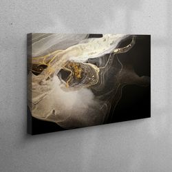 canvas, wall art, canvas art, black and gold wall art, modern art canvas, gold canvas, black canvas, alcohol ink canvas,