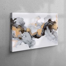 wall decor, wall art, canvas decor, black marble wall decor, contemporary canvas gift, gray wall art, shimmery wall deco