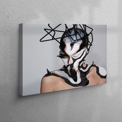 canvas art, 3d canvas, wall art, woman body painting, modern woman canvas canvas, contemporary canvas, modern art canvas