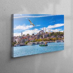canvas art, canvas home decor, 3d wall art, sea landscape wall decor, suleymaniye mosque view artwork, istanbul canvas d