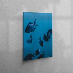 wall art, canvas home decor, canvas wall art, underwater art canvas, blue canvas art, underwater landscape canvas art,