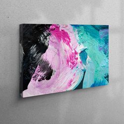 wall art, canvas wall art, canvas, brush stroke art canvas, abstract printed, modern wall art, brush canvas gift, black