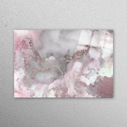 wall art, glass wall art, mural art, pink and gray marble, pink glass, luxury marble glass decor, marble wall decor,